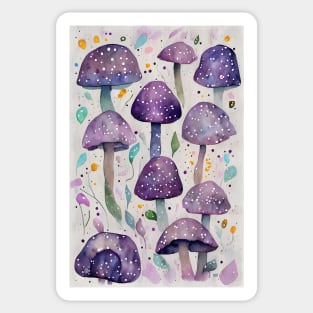 Purple Mushrooms Sticker